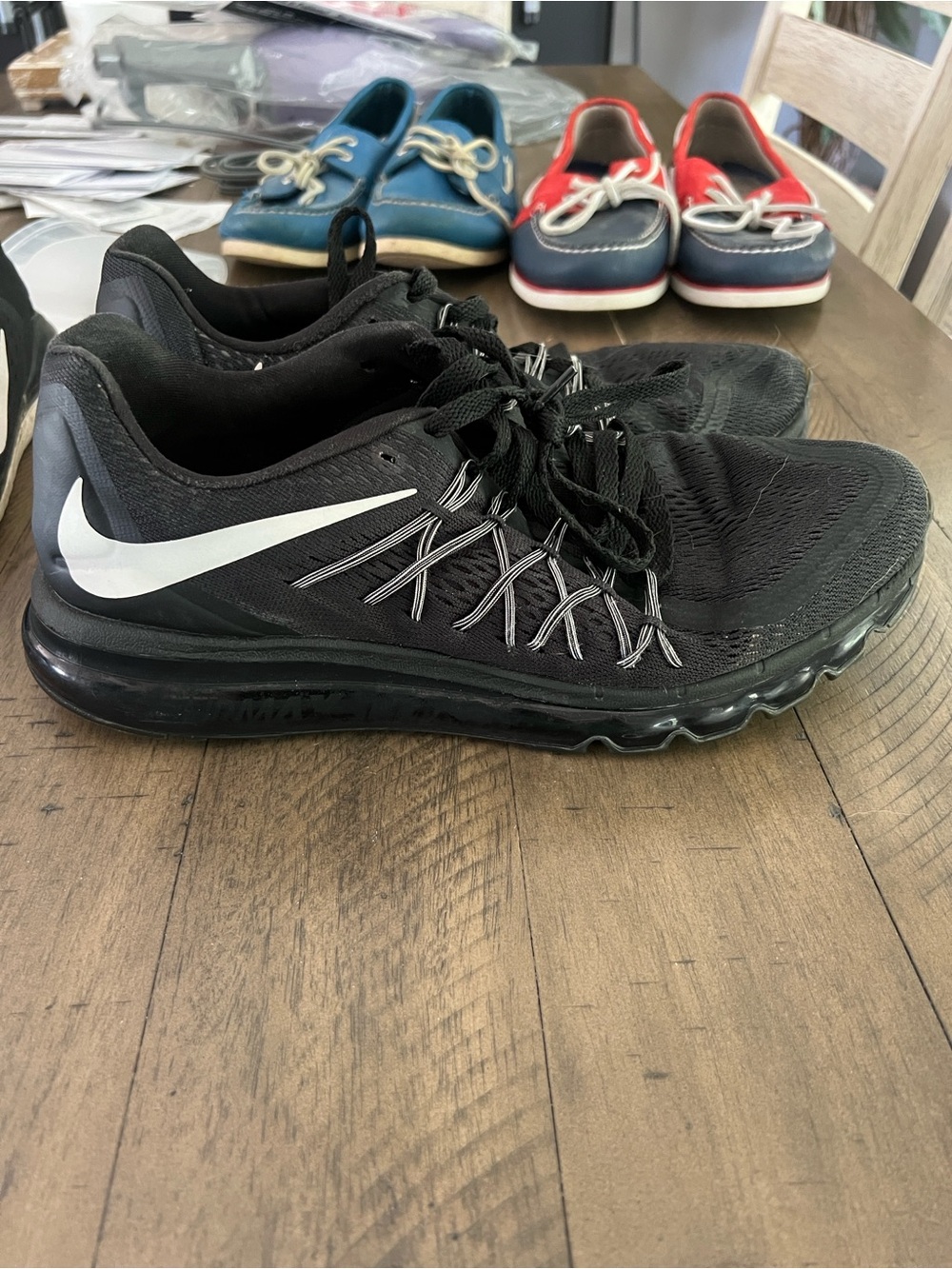 Nike Black with White Swoosh Men’s Air Max Running Shoes